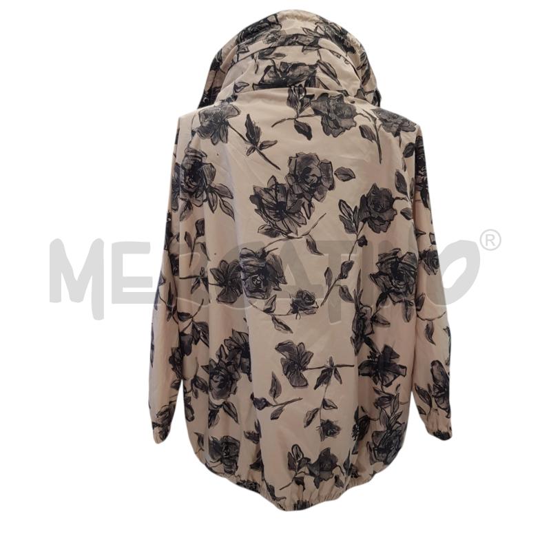 GIACCA D TWIN SET NYLON BEIGE STAMPA FIORI NERI | Mercatino dell'Usato Civitavecchia 2