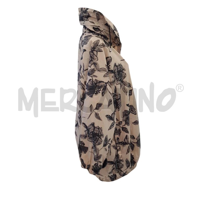 GIACCA D TWIN SET NYLON BEIGE STAMPA FIORI NERI | Mercatino dell'Usato Civitavecchia 3