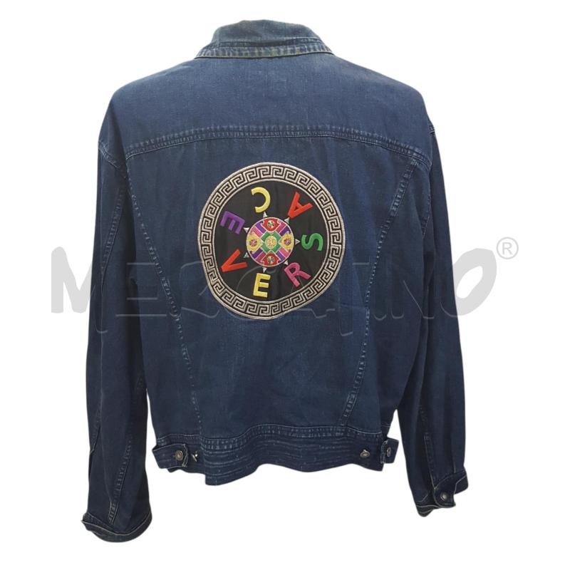 GIACCA U JEANS VERSACE JEANS COUTURE  LETTERE RICAMATE MULTICOLOR STEMMA RASO | Mercatino dell'Usato Civitavecchia 2