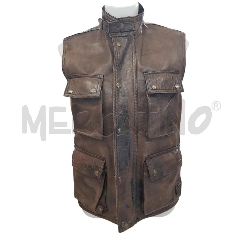 GILET D BELSTAFF PELLE TESTA DI MORO | Mercatino dell'Usato Civitavecchia 1