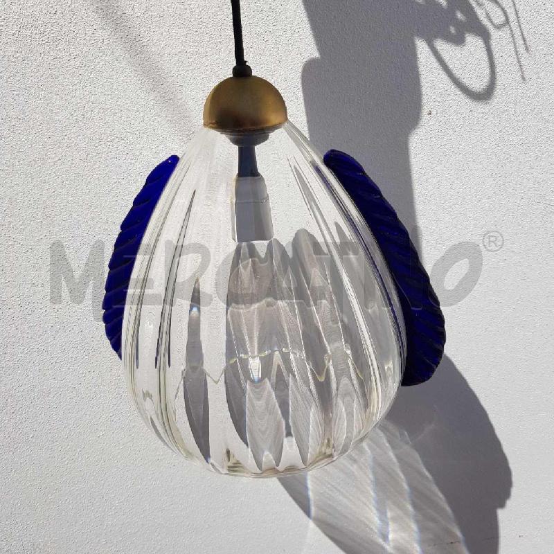 LAMPADARIO VETRO ARTISTICO VELETTE BLU | Mercatino dell'Usato Civitavecchia 1