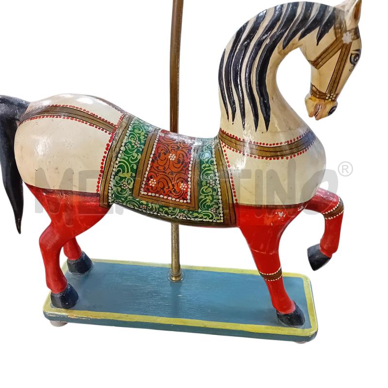 LAMPADA BASE CAVALLO LEGNO COPRILUME DORATO | Mercatino dell'Usato Civitavecchia 1