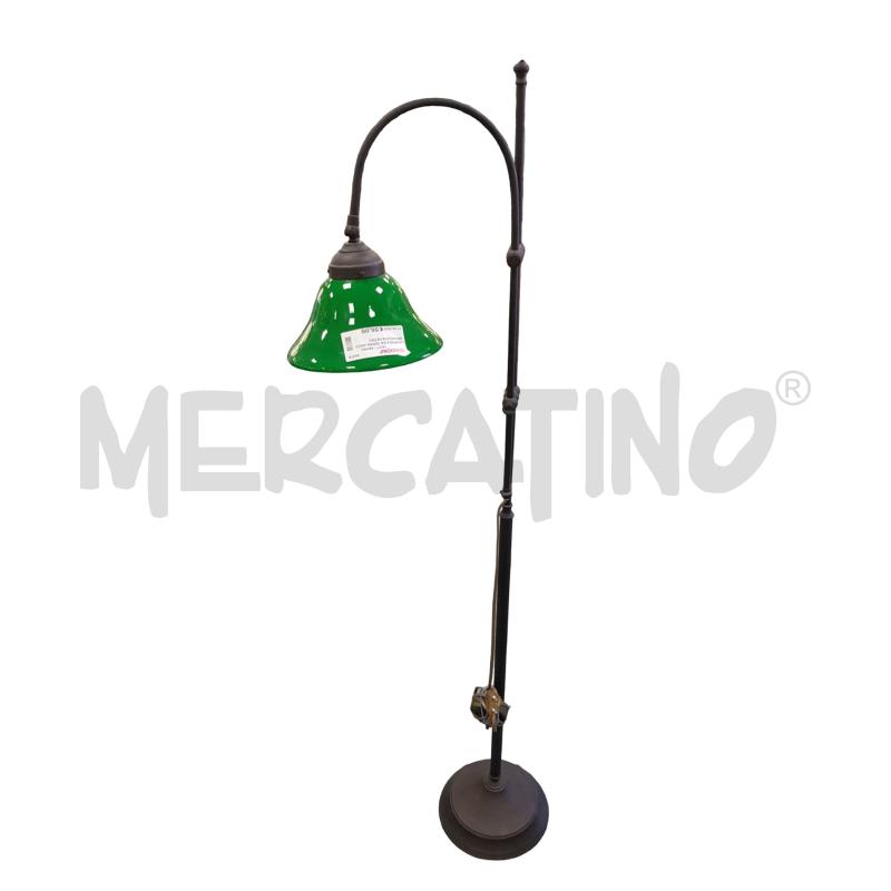 LAMPADA DA TERRA ARCO BRONZATA/VETRO VERDE | Mercatino dell'Usato Civitavecchia 1