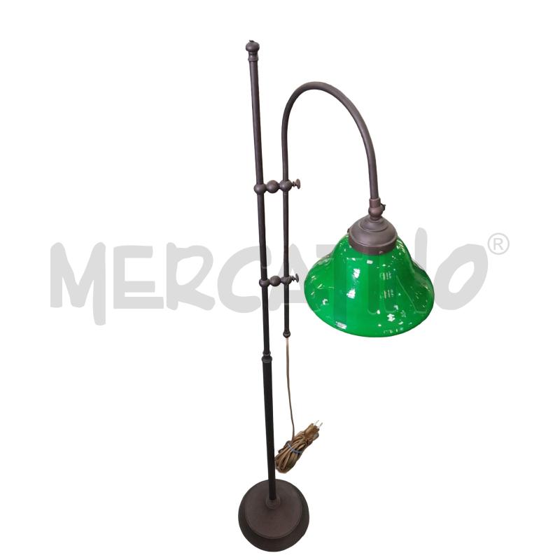 LAMPADA DA TERRA ARCO BRONZATA/VETRO VERDE | Mercatino dell'Usato Civitavecchia 2