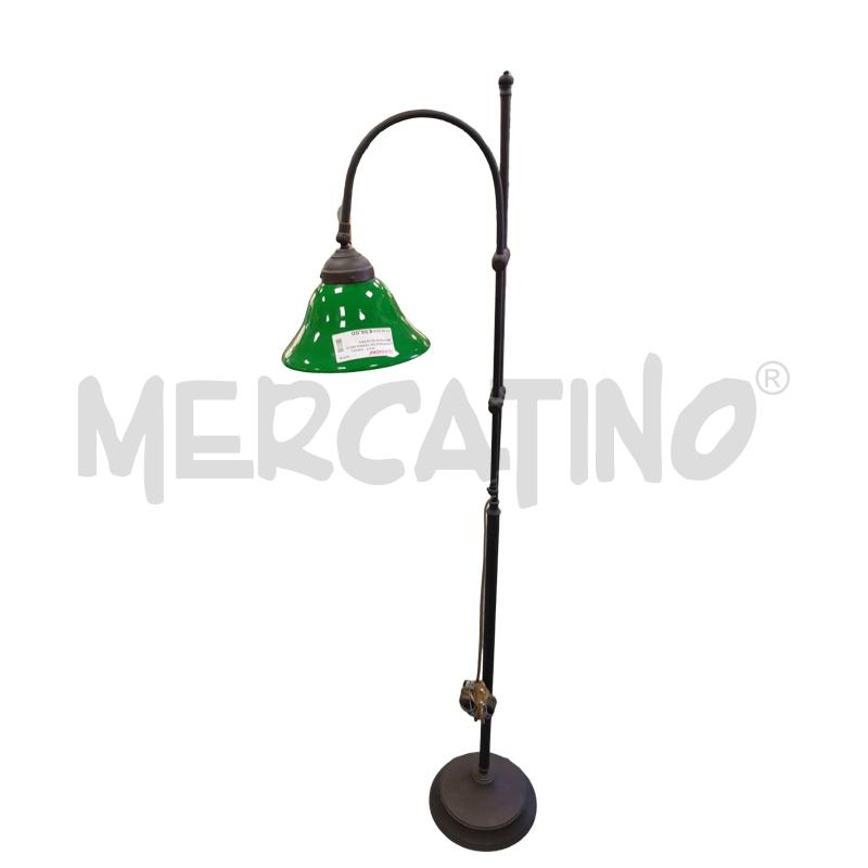 LAMPADA DA TERRA ARCO BRONZATA/VETRO VERDE | Mercatino dell'Usato Civitavecchia 3