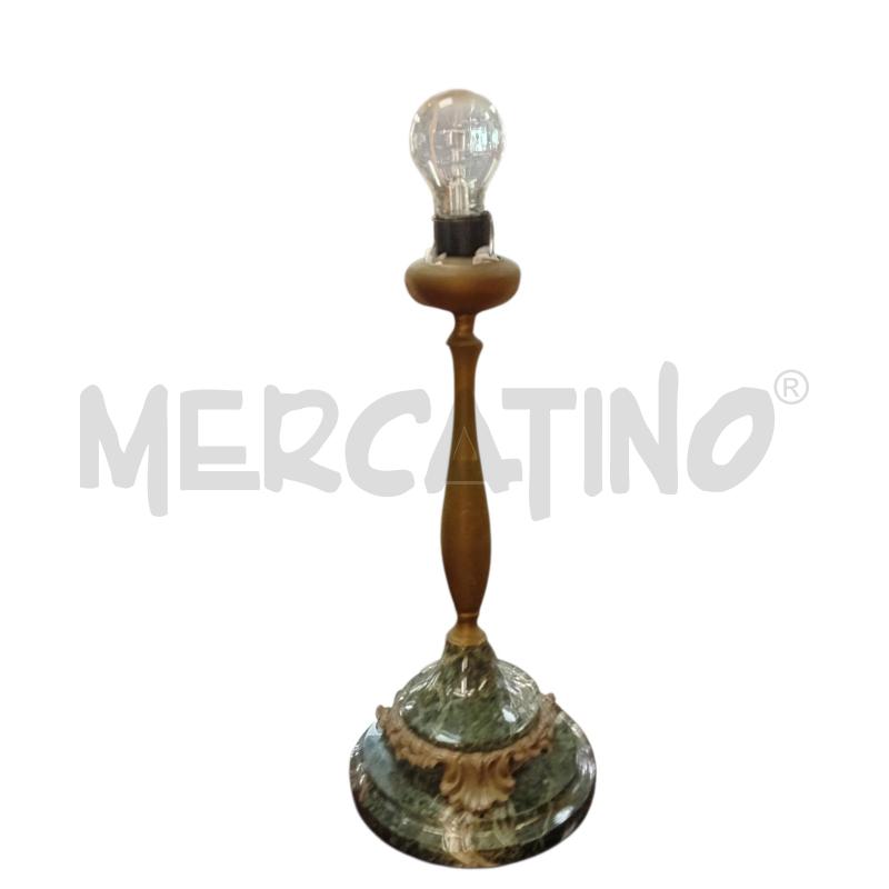 LAMPADA OTTONATA BASE MARMO NERO  | Mercatino dell'Usato Civitavecchia 1
