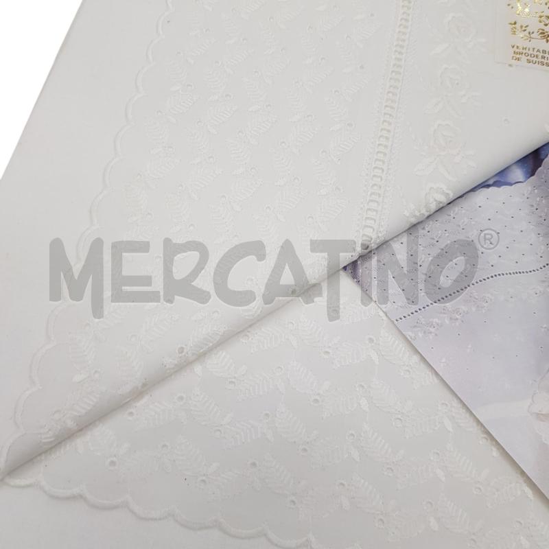 LENZUOLO MATRIMONIALE BIANCO RICAMO SVIZZERO PERLATO COTONE  | Mercatino dell'Usato Civitavecchia 2