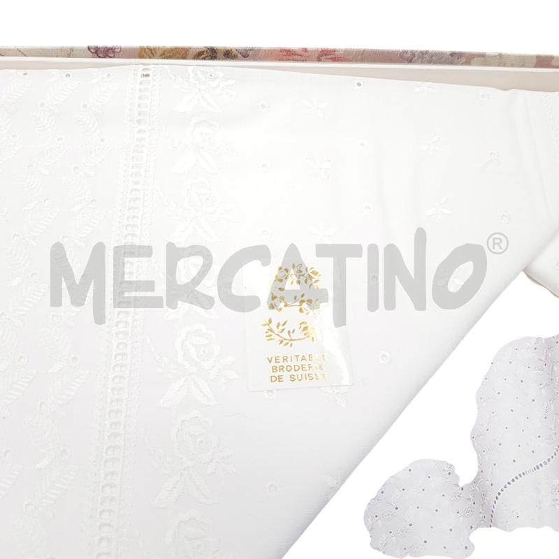 LENZUOLO MATRIMONIALE BIANCO RICAMO SVIZZERO PERLATO COTONE  | Mercatino dell'Usato Civitavecchia 3