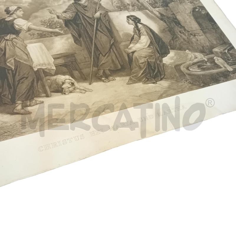 LITOGRAFIA VECCHIA CRISTO A CASA DI MARIA E MARTA OPERA DI J.M.H.HOFMANN 1893 | Mercatino dell'Usato Civitavecchia 2