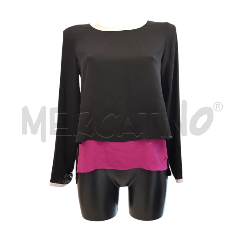 MAGLIA D ARMANI JEANS NERA VIOLA ACETAT | Mercatino dell'Usato Civitavecchia 1