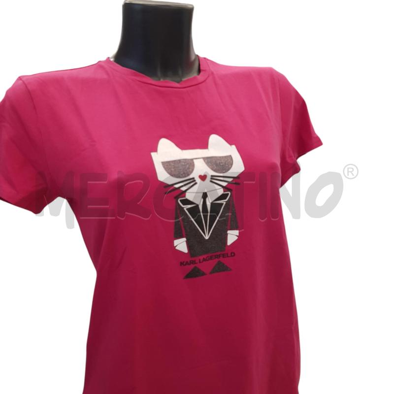 MAGLIA D KARL LAGERFELD FUCSIA GATTO CON OCCHIALI | Mercatino dell'Usato Civitavecchia 2