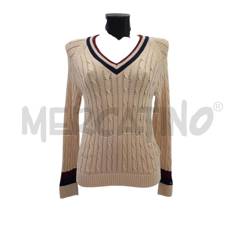 MAGLIA D TOMMY HILFIGER BEIGE COTONE STILE COLLEGE | Mercatino dell'Usato Civitavecchia 1