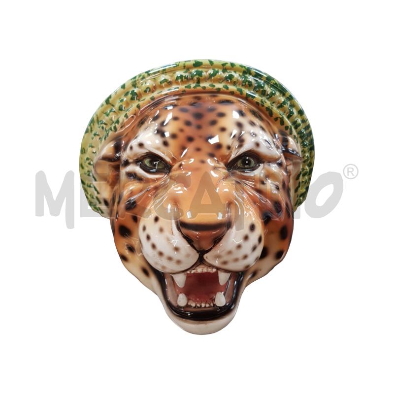 MENSOLA SOPRAMOBILE TESTA LEOPARDO CERAMICHE BOXER BASSANO 31X25X18 CM  | Mercatino dell'Usato Civitavecchia 1