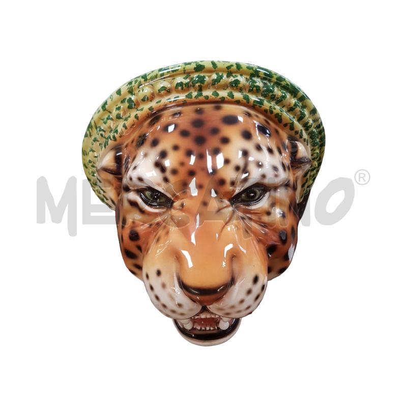 MENSOLA SOPRAMOBILE TESTA LEOPARDO CERAMICHE BOXER BASSANO 31X25X18 CM  | Mercatino dell'Usato Civitavecchia 2