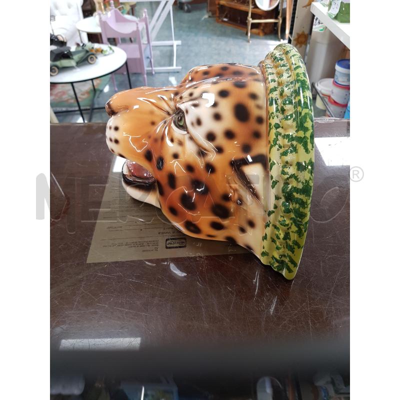 MENSOLA SOPRAMOBILE TESTA LEOPARDO CERAMICHE BOXER BASSANO 31X25X18 CM  | Mercatino dell'Usato Civitavecchia 5