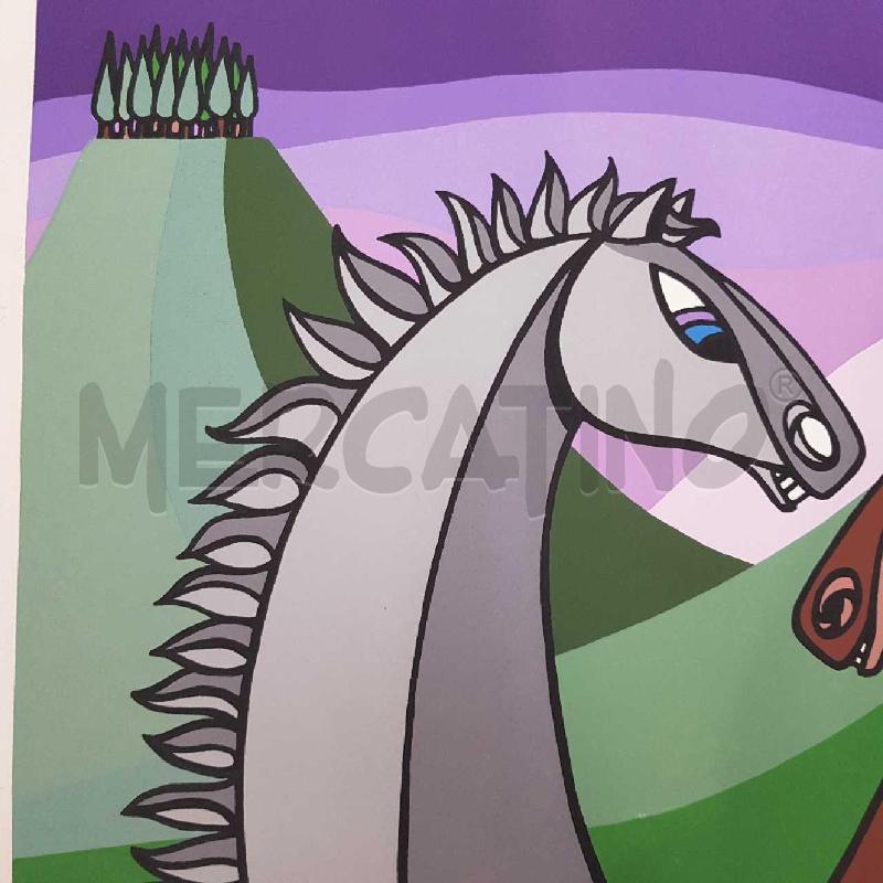 OPERA GRAFICA CAVALLI NEI MONTI 50X70 | Mercatino dell'Usato Civitavecchia 4