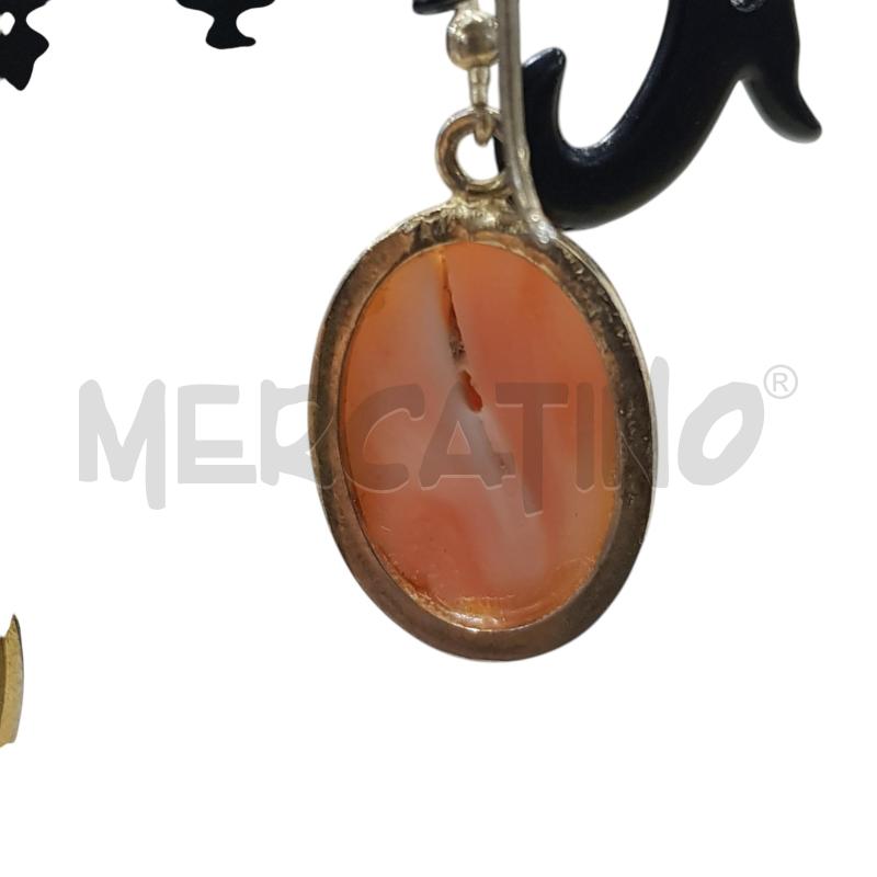 ORECCHINI PENDENTI CABOCHON CORALLO ROSA | Mercatino dell'Usato Civitavecchia 3