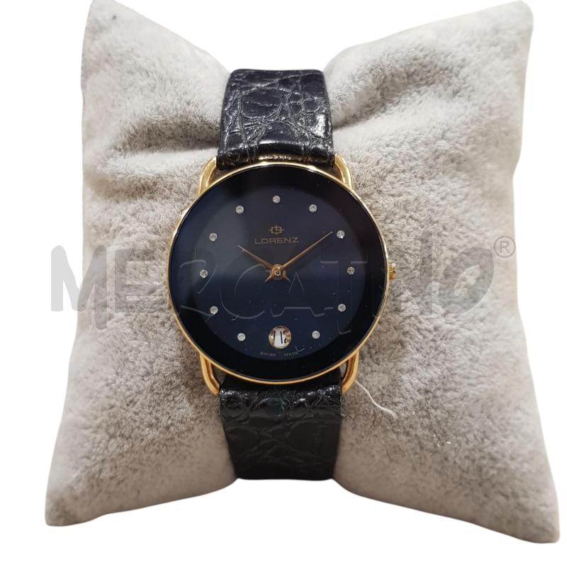 OROLOGIO DA POLSO LORENZ ANNI 90 NERO DORATO | Mercatino dell'Usato Civitavecchia 1