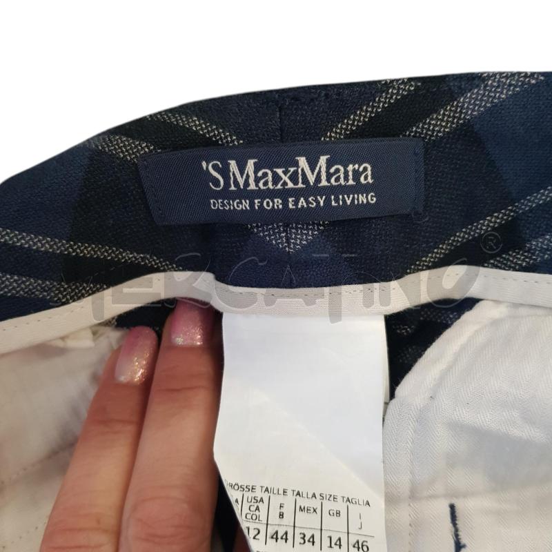 PANTALONE D 'S MAX MARA CHECK BLU BIA NERO | Mercatino dell'Usato Civitavecchia 3