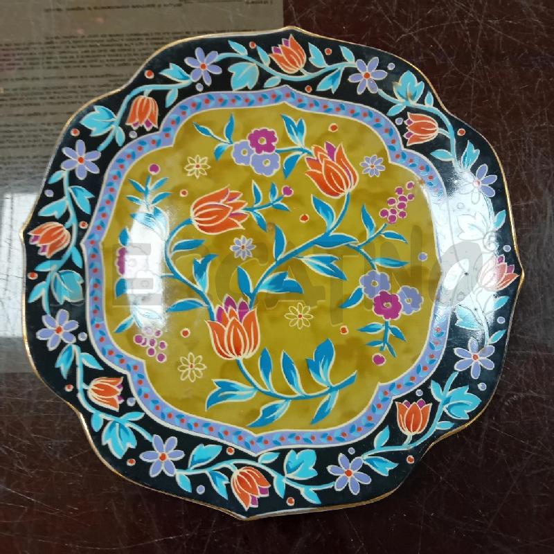 PIATTINO GIAPPONESE FIORI ARANCIO DECORO VIOLA BLU | Mercatino dell'Usato Civitavecchia 1