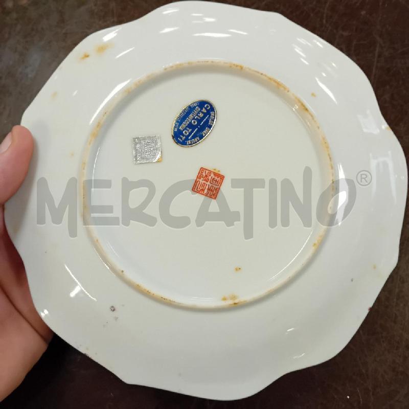 PIATTINO GIAPPONESE FIORI ARANCIO DECORO VIOLA BLU | Mercatino dell'Usato Civitavecchia 2