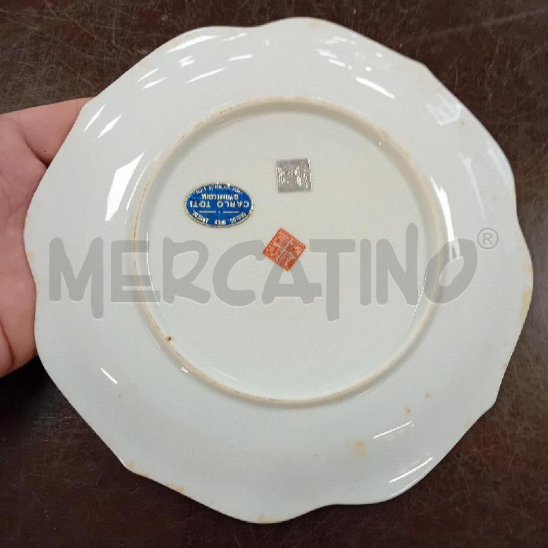 PIATTINO GIAPPONESE FIORI ARANCIO DECORO VIOLA BLU | Mercatino dell'Usato Civitavecchia 2