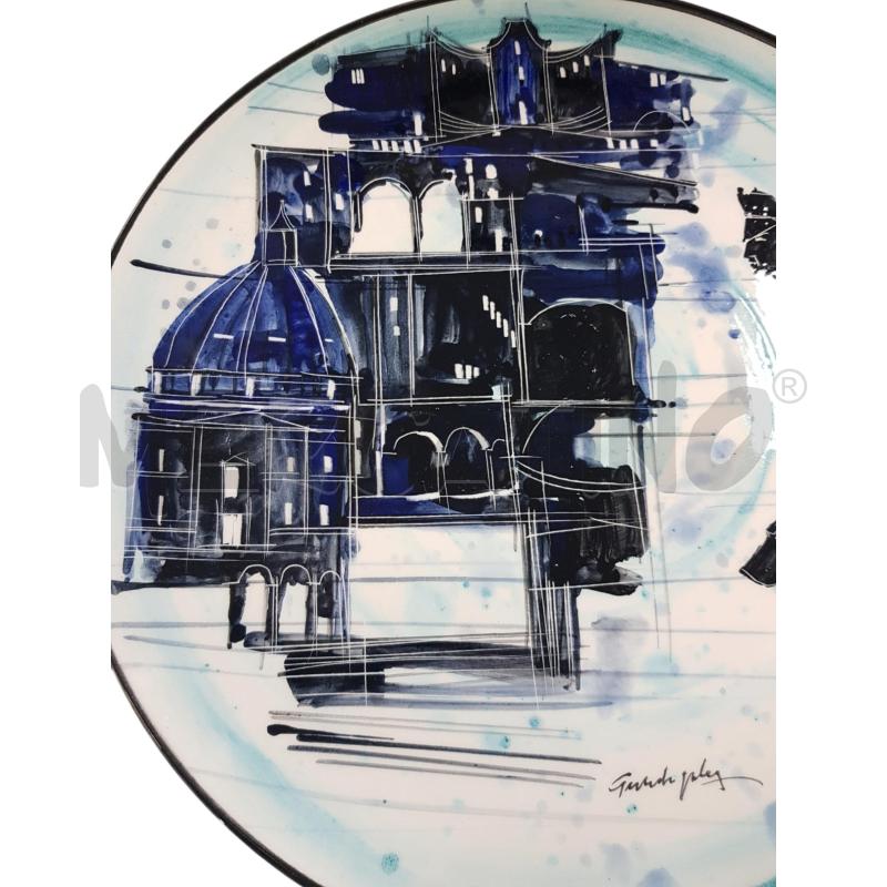 PIATTO DECORATIVO GIULIO DE ANGELIS LA CITTÀ DI NOTTE DIAM.31 | Mercatino dell'Usato Civitavecchia 2