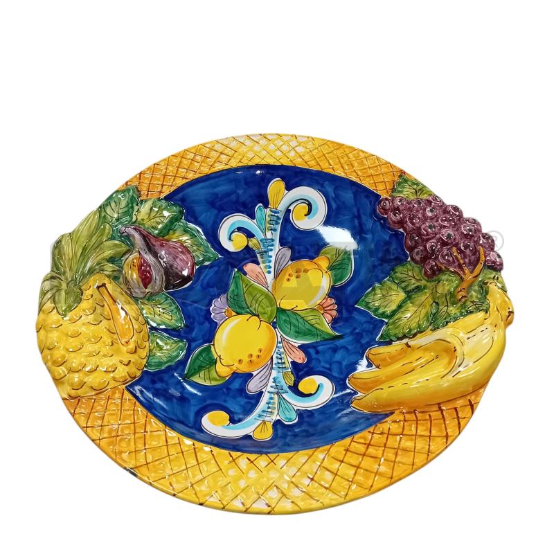 PIATTO VIETRI RILIEVO FRUTTA FALCONE DIAMETRO 42 CM | Mercatino dell'Usato Civitavecchia 1