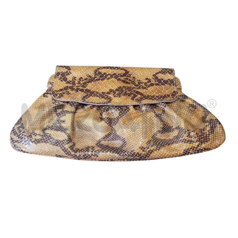 POCHETTE ELENA MIRO STAMPA PITONE SENAPE  | Mercatino dell'Usato Civitavecchia 1