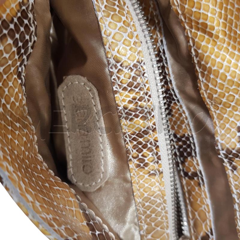 POCHETTE ELENA MIRO STAMPA PITONE SENAPE  | Mercatino dell'Usato Civitavecchia 3