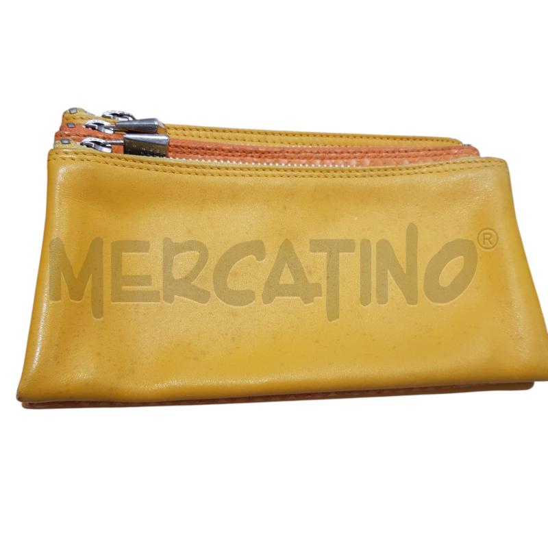 POCHETTE FENDISSIME TRIPLA ZIP GIALLA ARANCIO CON DIFETO | Mercatino dell'Usato Civitavecchia 1