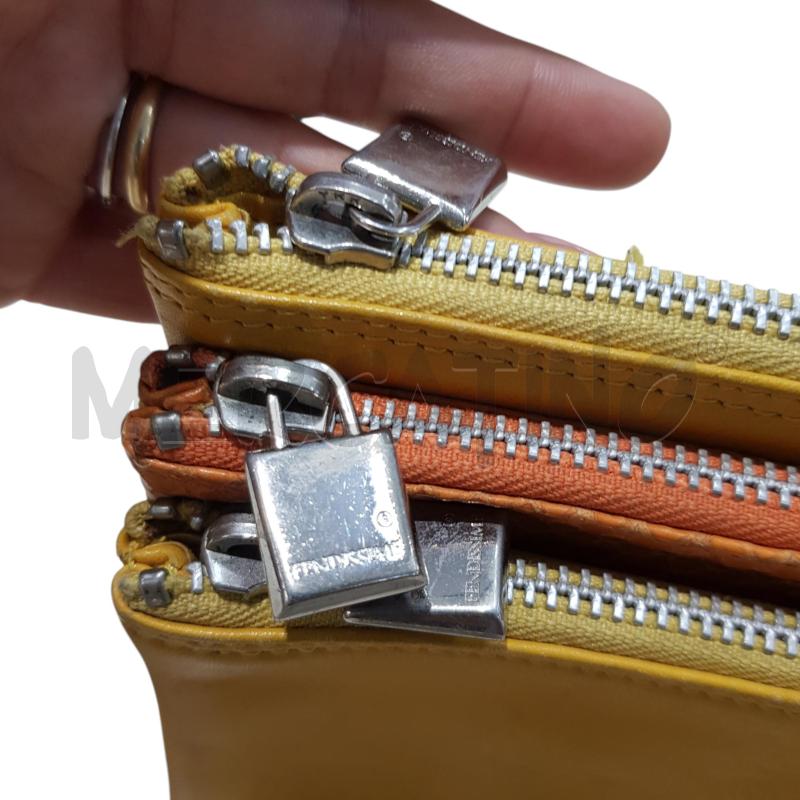 POCHETTE FENDISSIME TRIPLA ZIP GIALLA ARANCIO CON DIFETO | Mercatino dell'Usato Civitavecchia 5