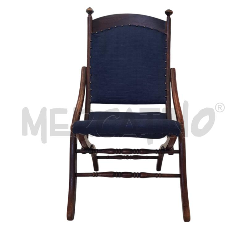 POLTRONCINA PIEGHEVOLE LEGNO/IMB.BLU | Mercatino dell'Usato Civitavecchia 1