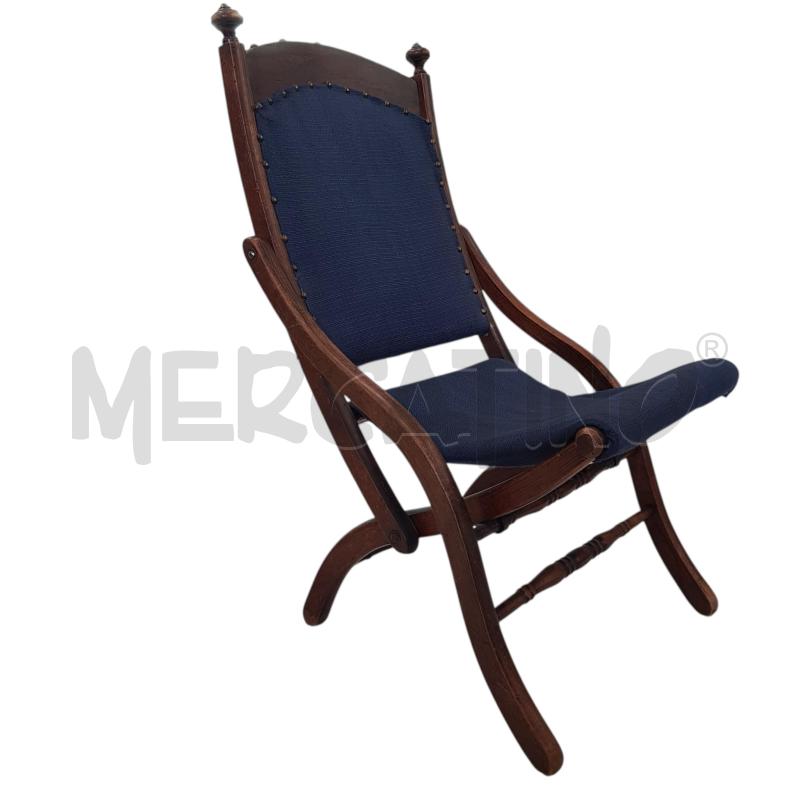 POLTRONCINA PIEGHEVOLE LEGNO/IMB.BLU | Mercatino dell'Usato Civitavecchia 2