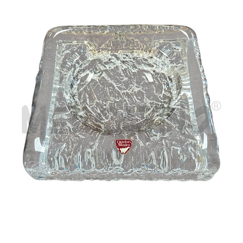POSA CENERE QUADRATO ORREFORS SWEDEN CRISTALLO 15X15CM 4 CM | Mercatino dell'Usato Civitavecchia 1