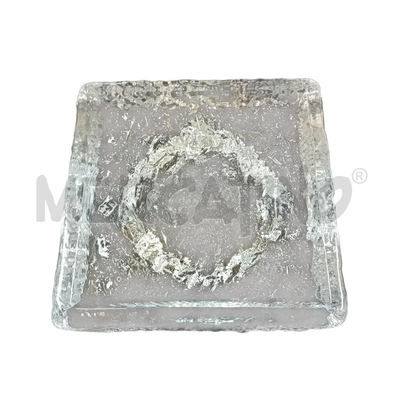 POSA CENERE QUADRATO ORREFORS SWEDEN CRISTALLO 15X15CM 4 CM | Mercatino dell'Usato Civitavecchia 2