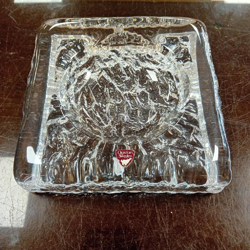 POSA CENERE QUADRATO ORREFORS SWEDEN CRISTALLO 15X15CM 4 CM | Mercatino dell'Usato Civitavecchia 4