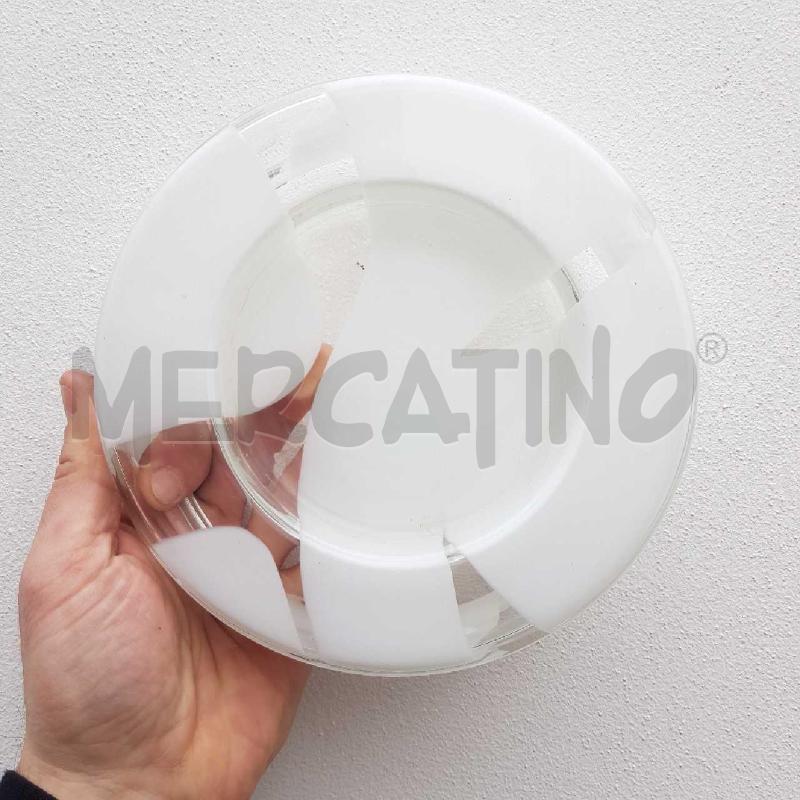 POSA CENERE VETRO ARTISTICO BIANCO/TRASPARENTE DIAM.19 | Mercatino dell'Usato Civitavecchia 1