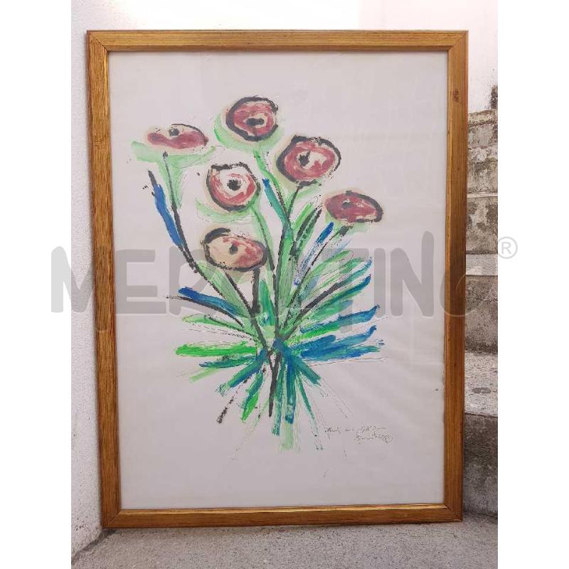 QUADRO 48X66 BERTINA LOPES ACQUERELLO FIORI | Mercatino dell'Usato Civitavecchia 1