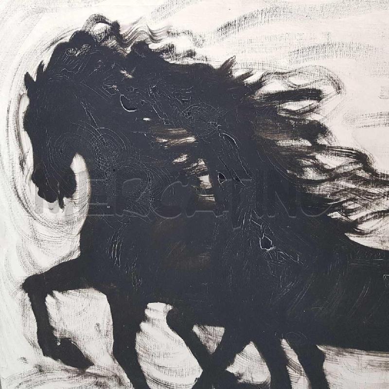 QUADRO 71X61 OLIO SU TELA CAVALLI AL GALOPPO  | Mercatino dell'Usato Civitavecchia 3