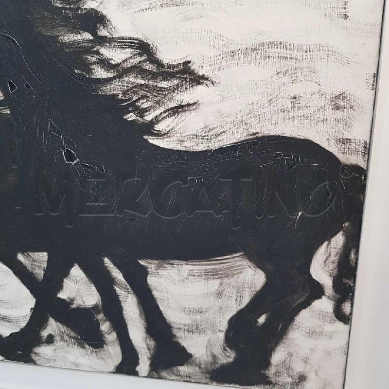 QUADRO 71X61 OLIO SU TELA CAVALLI AL GALOPPO  | Mercatino dell'Usato Civitavecchia 4