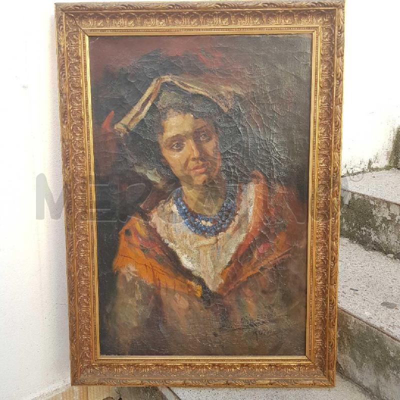 QUADRO CAMILO GIOJA BARBERA DONNA IN COSTUME TRADIZIONALE 70X50 | Mercatino dell'Usato Civitavecchia 1