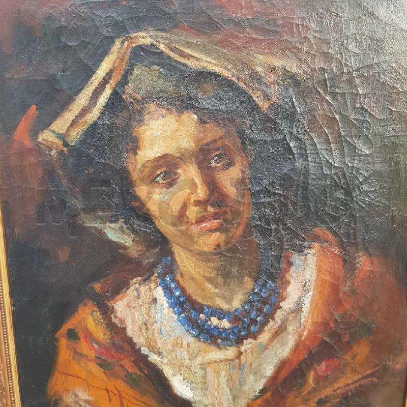 QUADRO CAMILO GIOJA BARBERA DONNA IN COSTUME TRADIZIONALE 70X50 | Mercatino dell'Usato Civitavecchia 2