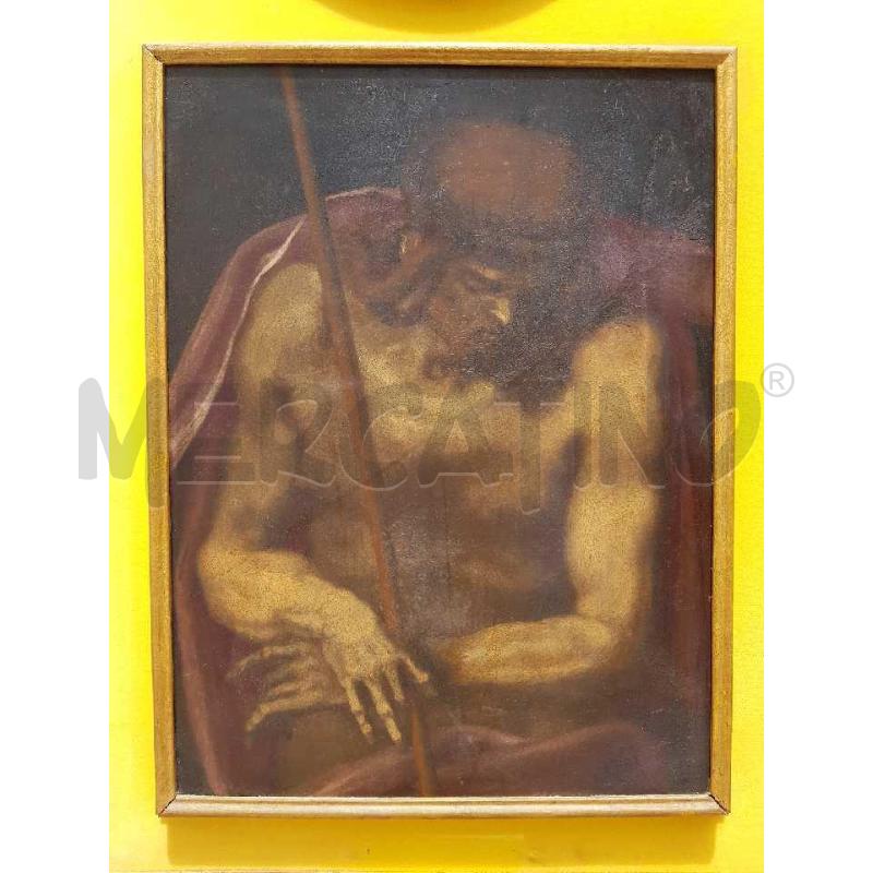 QUADRO ECCE HOMO 38X51 SU LEGNO+STEMMA RICAMATO | Mercatino dell'Usato Civitavecchia 2