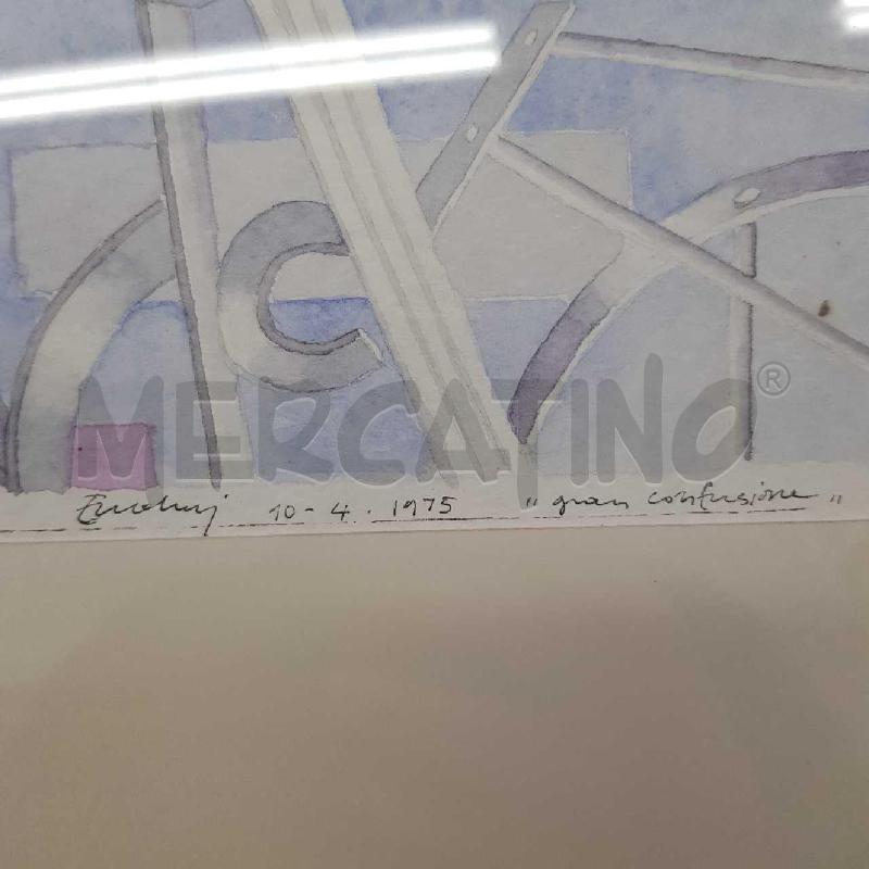 QUADRO ERCOLANI 20X30 ACQUARELLO SU CARTA GRAN CONFUSIONE | Mercatino dell'Usato Civitavecchia 4