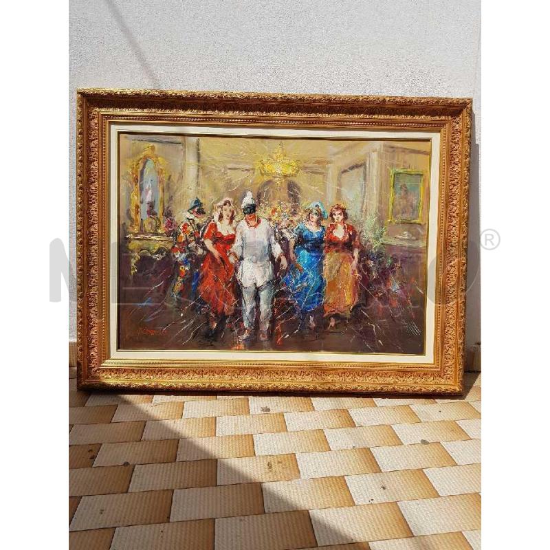 QUADRO NICOLA CANZANELLA 90X70 CARNEVALATA | Mercatino dell'Usato Civitavecchia 1