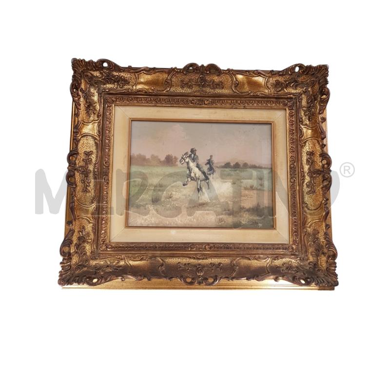 QUADRO OLIO SASHA LOHNO ORLOFF SCENA CAVALIERE DELLA STEPPA  | Mercatino dell'Usato Civitavecchia 1
