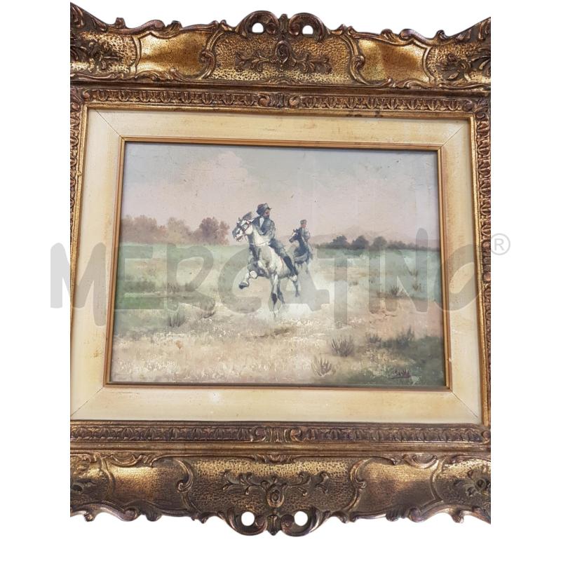 QUADRO OLIO SASHA LOHNO ORLOFF SCENA CAVALIERE DELLA STEPPA  | Mercatino dell'Usato Civitavecchia 2