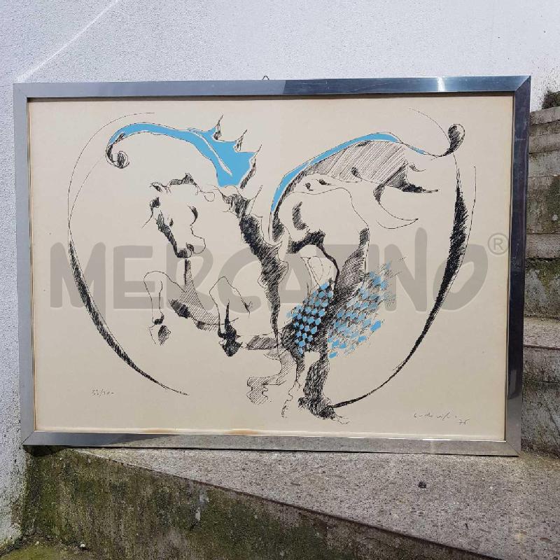 QUADRO OPERA GRAFICA FELICE LUDOVISI 68X49 CAVALLO 33/200 | Mercatino dell'Usato Civitavecchia 1