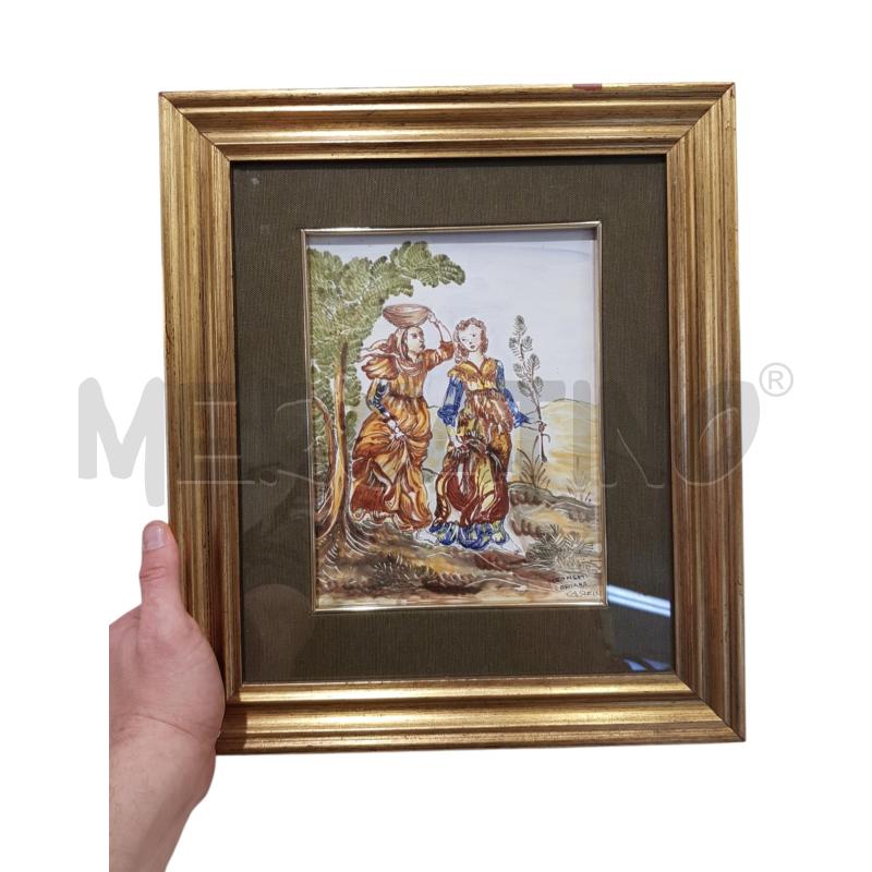 QUADRO QUADRO MAIOLICA 24X19 LEONETTI CASTELLI | Mercatino dell'Usato Civitavecchia 1